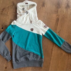 Wanakome Women’s Size XS Hoodie Selene Colorblock Cowl Neck Sweatshirt Turkey